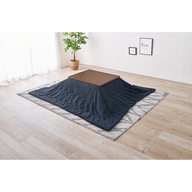 萩原 こたつ うす掛布団セット ウォルナット/ネイビー KOT-7312-7560WN+ビケ7 1セット(ご注文単位1セット)【直送品】