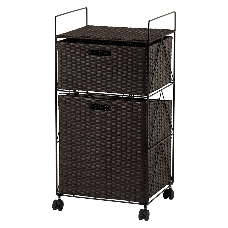 萩原 ランドリーラック 幅40cm ダークブラウン RAN-2457DBR 1台（ご注文単位1台）【直送品】