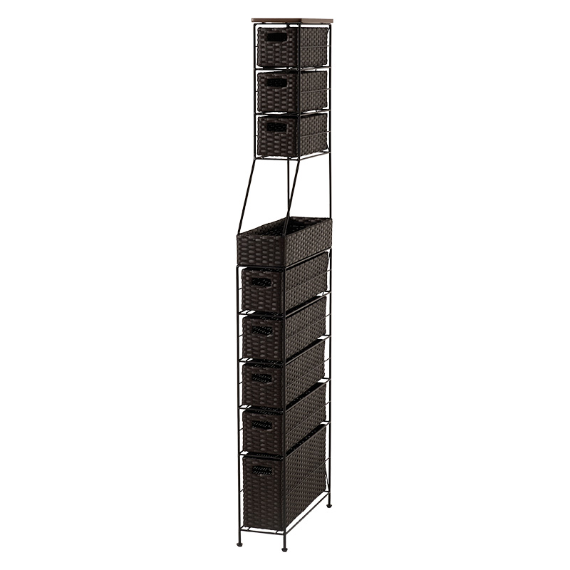 萩原 ランドリーチェスト 幅15cm ダークブラウン RAN-2459DBR 1台（ご注文単位1台）【直送品】