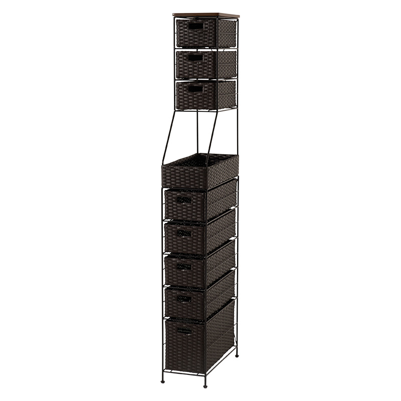 萩原 ランドリーチェスト 幅20cm ダークブラウン RAN-2460DBR 1台（ご注文単位1台）【直送品】