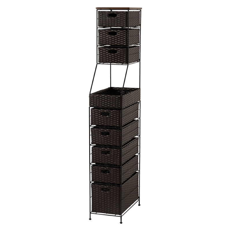 萩原 ランドリーチェスト 幅25cm ダークブラウン RAN-2461DBR 1台（ご注文単位1台）【直送品】
