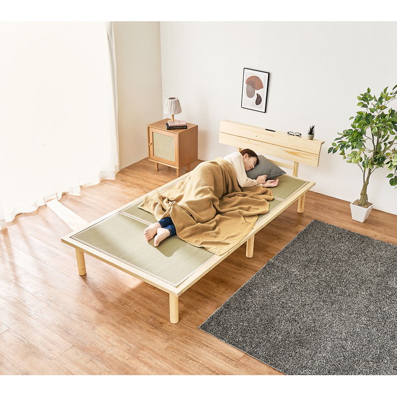 萩原 すのこベッド 畳マットレス付 ダブル ナチュラル/貴船 WB-7727D-NAキフネ 1台(ご注文単位1台)【直送品】