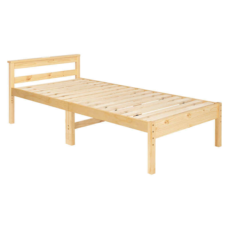 萩原 すのこベッド ボンネルコイルマットレス付 宮棚付 シングル プレーンナチュラル MB-5108SNA3301 1台（ご注文単位1台）【直送品】