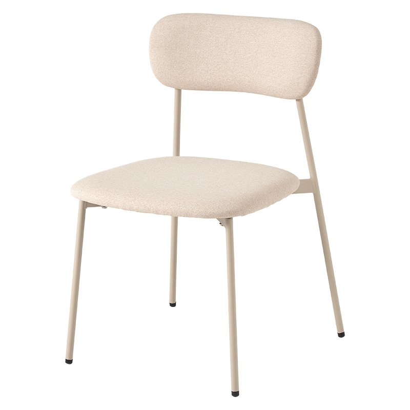 萩原 カフェテーブル80cm&チェア 3点セット ホワイト/ベージュ BT-8659WH-56BE-3S 1セット(ご注文単位1セット)【直送品】