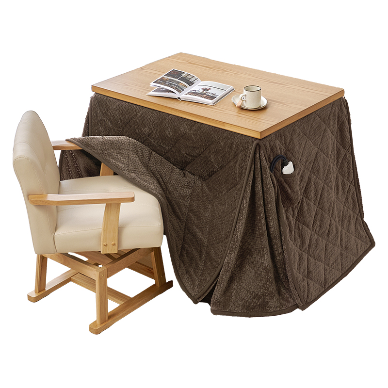 萩原 ダイニングこたつ 90×60 4点セット ナチュラル／ポカブラウン KOT-7311NA-960+ポカFH 1セット（ご注文単位1セット）【直送品】