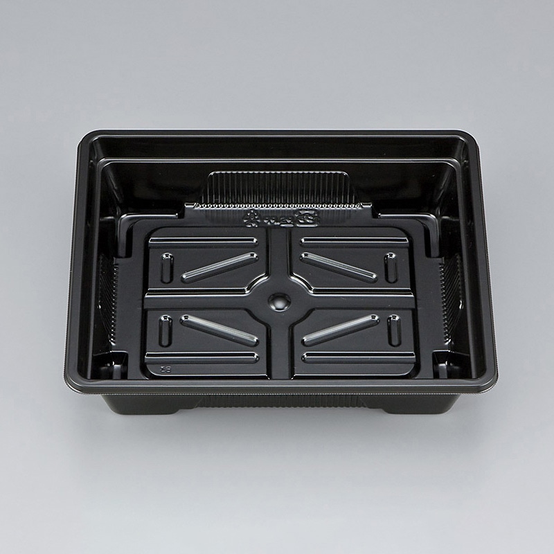 シーピー化成 弁当容器 本体 BFO-80 黒 50枚/袋(ご注文単位24袋)【直送品】