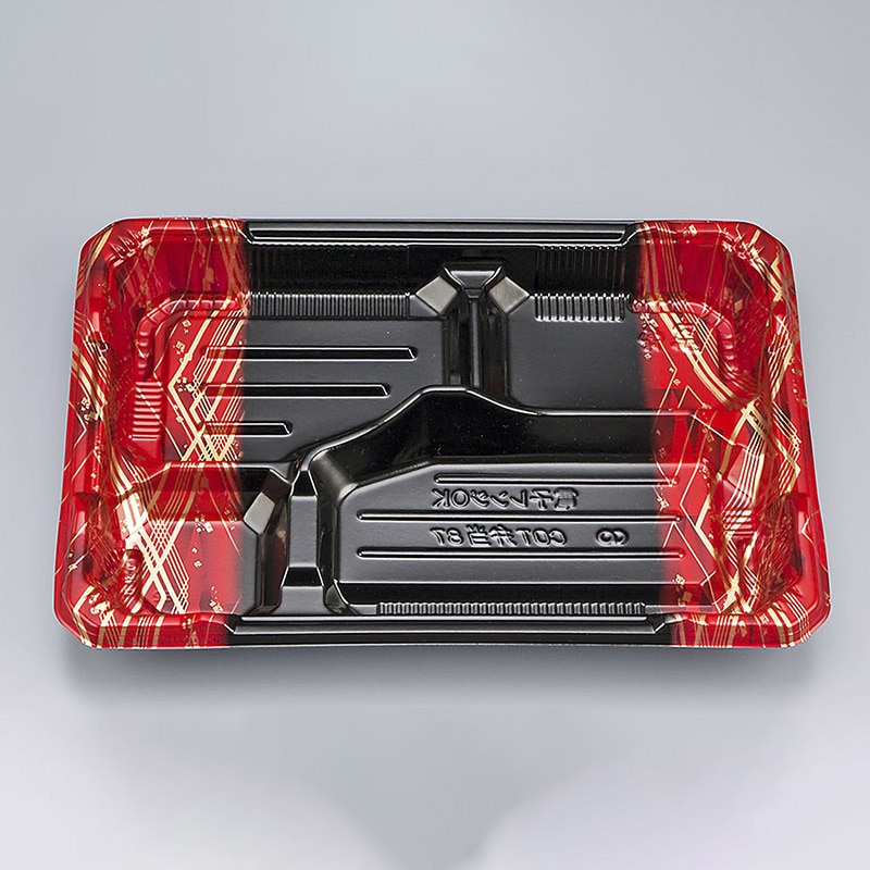 シーピー化成 弁当容器 COT弁当 本体 87(N) フレーム赤 50枚/袋(ご注文単位12袋)【直送品】