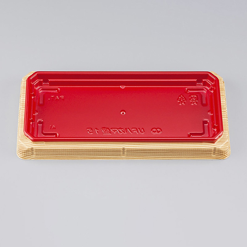 シーピー化成 寿司容器 UFハカマ盛 本体 15(N) 杉板赤 50枚/袋(ご注文単位20袋)【直送品】