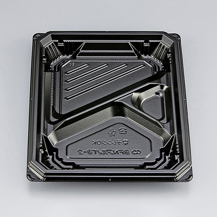 シーピー化成 弁当容器 BFNアルバ 本体 8-2 黒 50枚/袋（ご注文単位12袋）【直送品】