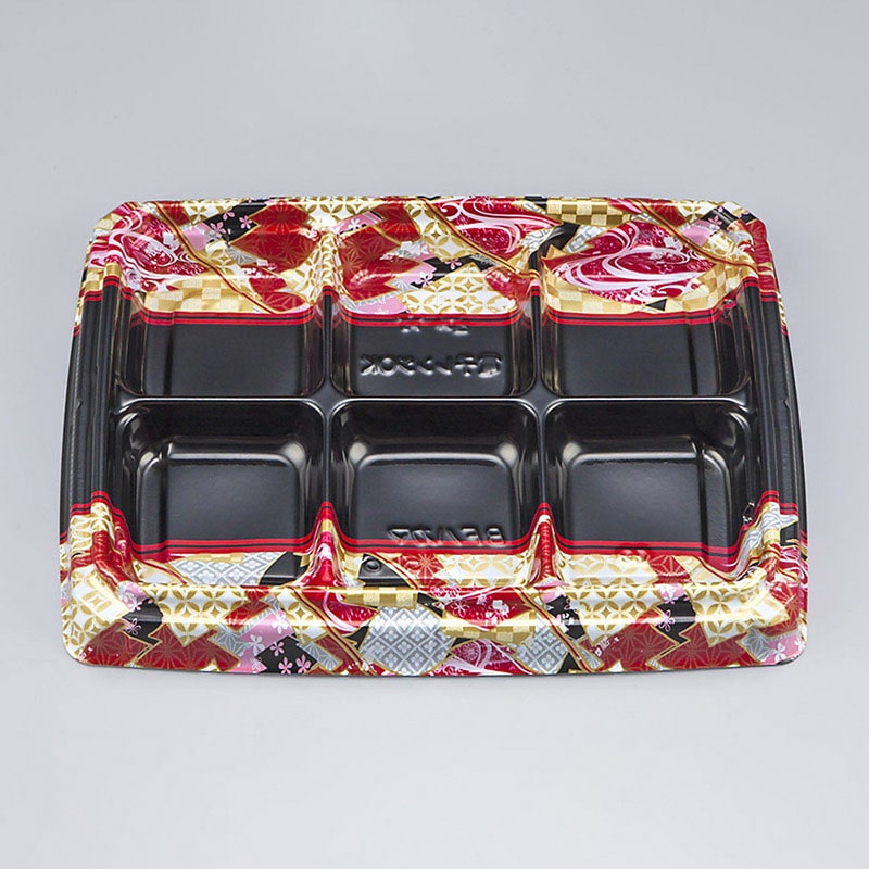 シーピー化成 弁当容器　BFハカマ膳　本体 5-6（N） 鶴姫赤 50枚/袋（ご注文単位12袋）【直送品】