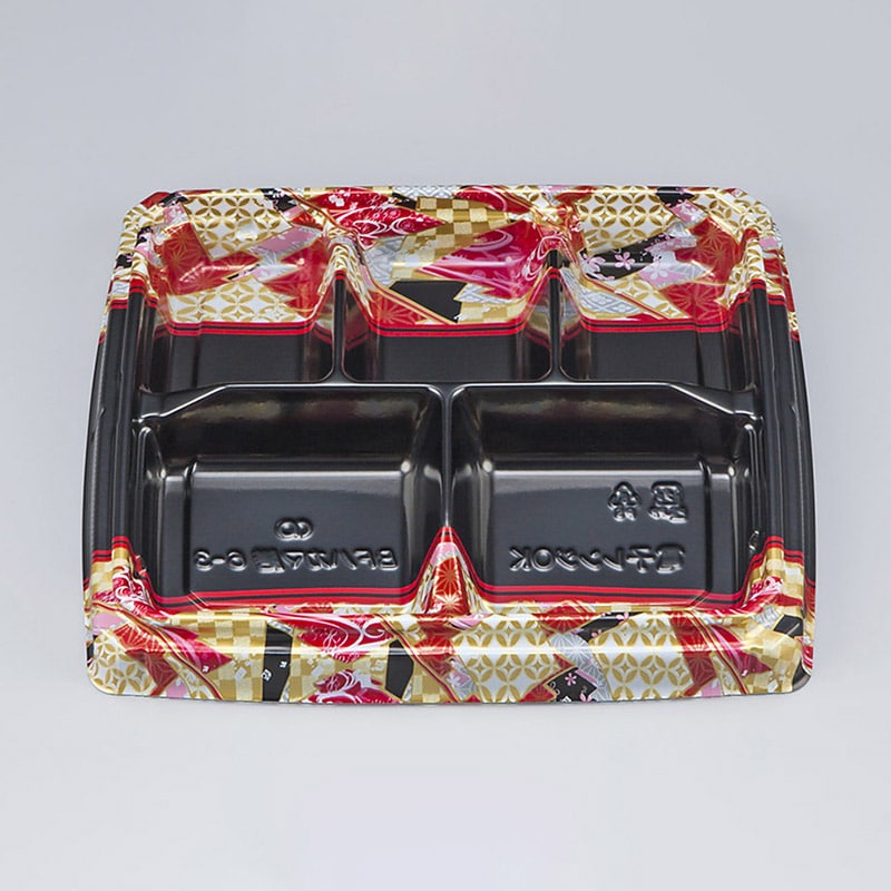 シーピー化成 弁当容器　BFハカマ膳　本体 6-3（N） 鶴姫赤 50枚/袋（ご注文単位12袋）【直送品】