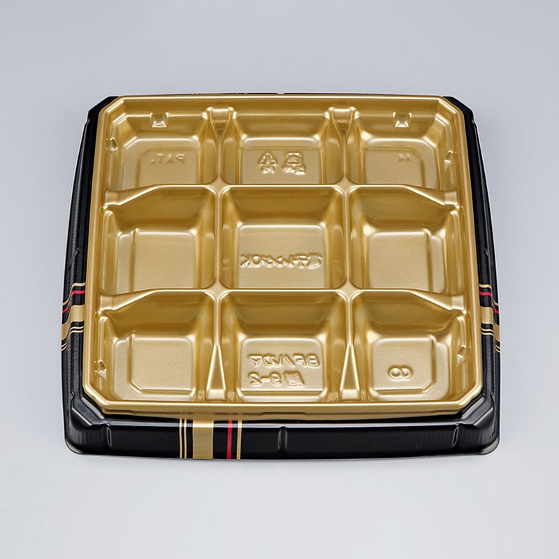 シーピー化成 弁当容器　BFハカマ膳　本体 9-2（N） 四辻金 50枚/袋（ご注文単位8袋）【直送品】