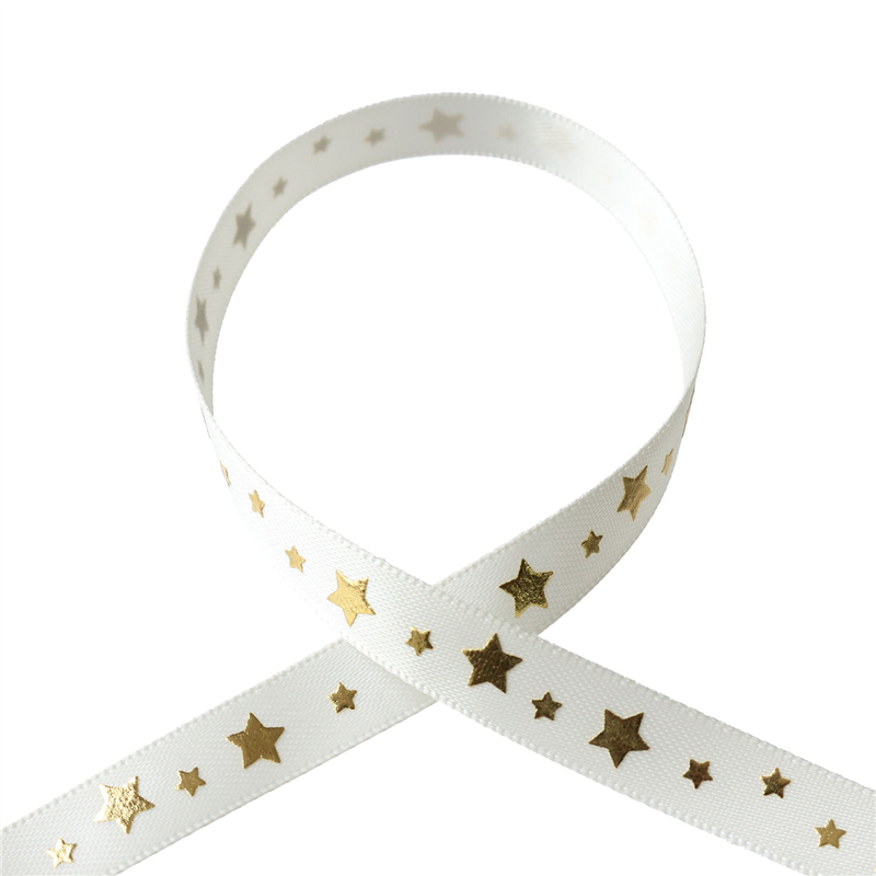 Blanc de コア リボン スタープリントサテン No.3514-12 10mm×10m 1巻(ご注文単位1巻)【直送品】