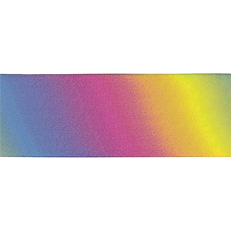 小西リボン レインボー柄 ダブルサテンリボン 48mm巾×30m巻 KR3571-48MM-0 1巻(ご注文単位1巻)【直送品】