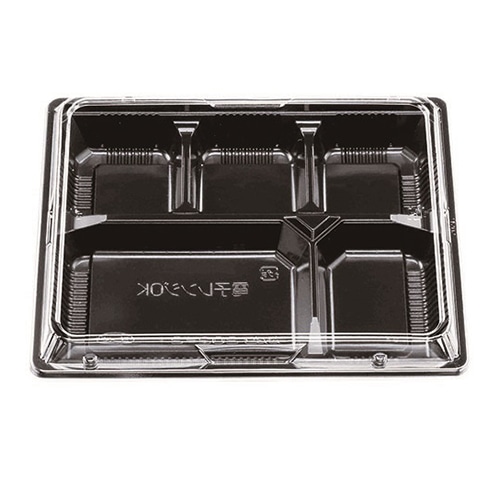 エフピコチューパ 弁当容器　松花堂　本体・蓋セット 202-2 黒 100組/袋（ご注文単位4袋）【直送品】
