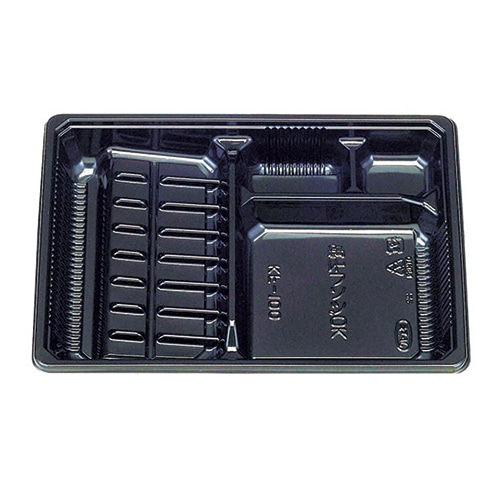 エフピコチューパ 弁当容器　KF-100　本体  黒 50枚/袋（ご注文単位12袋）【直送品】