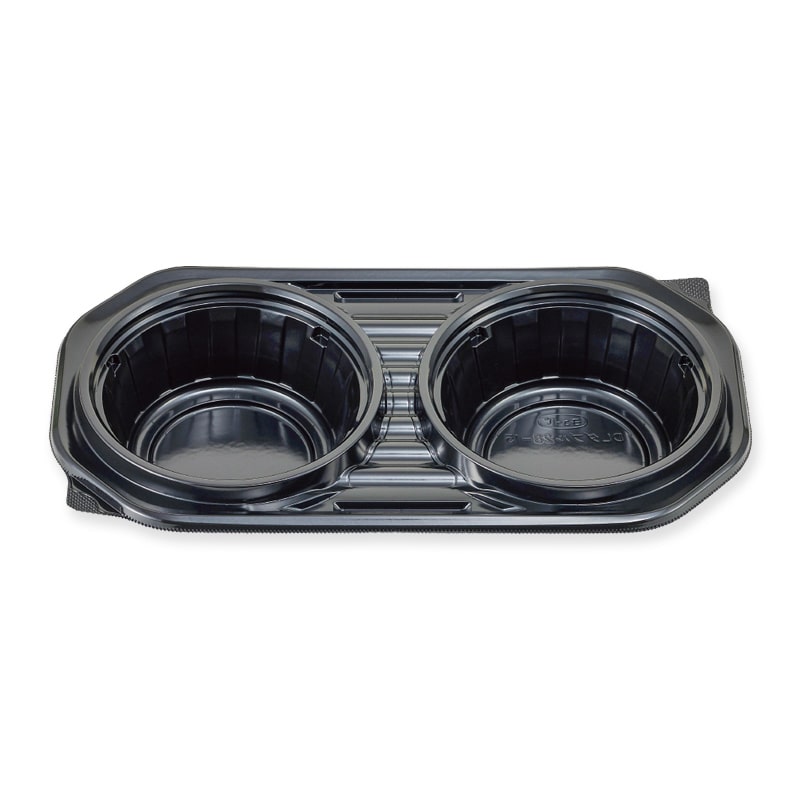 エフピコチューパ 弁当容器　デリカランチ　DLダブル　本体 28-15 黒 50枚/袋（ご注文単位10袋）【直送品】