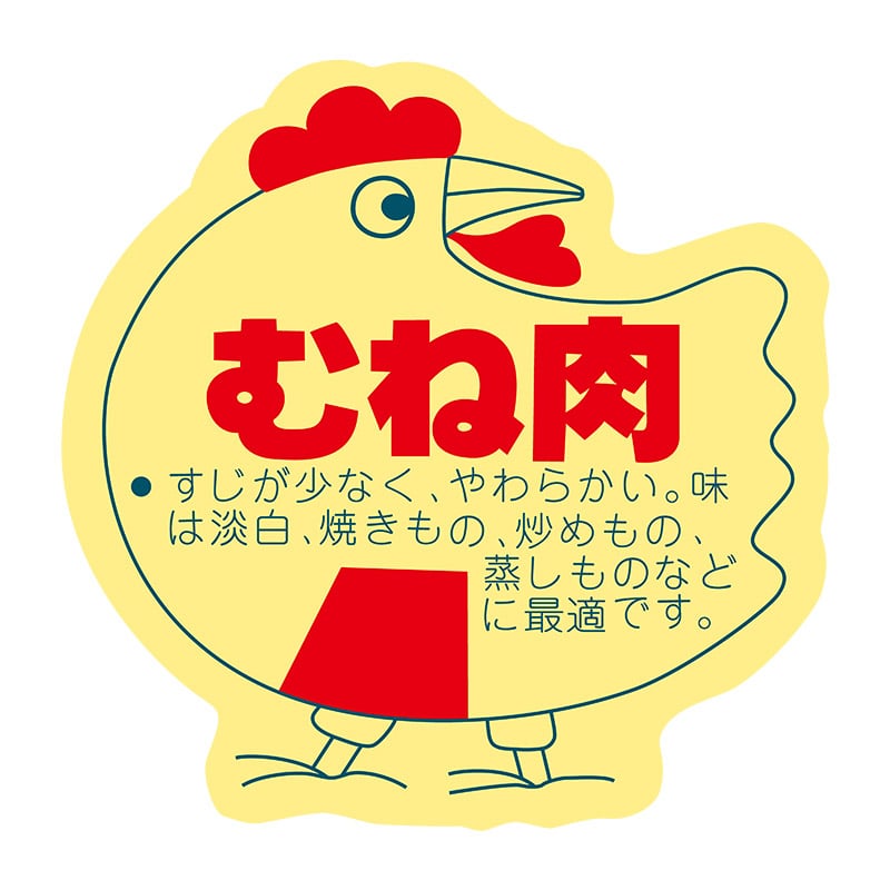 ヒカリ紙工 シール　SMラベル 500枚入 N2188 むね肉　1袋（ご注文単位1袋）【直送品】