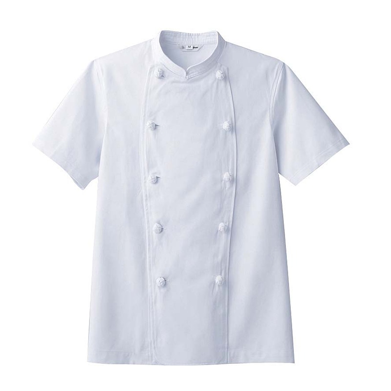 男女兼用コックコート(半袖)AS-7301 M 1個(ご注文単位1個)【直送品】