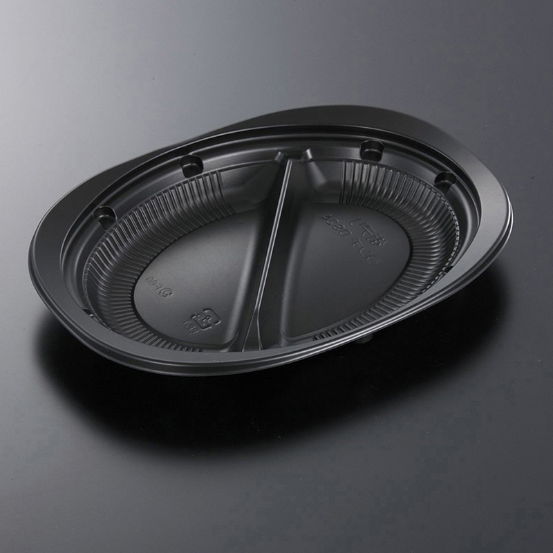 中央化学 軽食容器 CT街デリランチ 本体 DS24 BK 50枚/袋(ご注文単位9袋)【直送品】