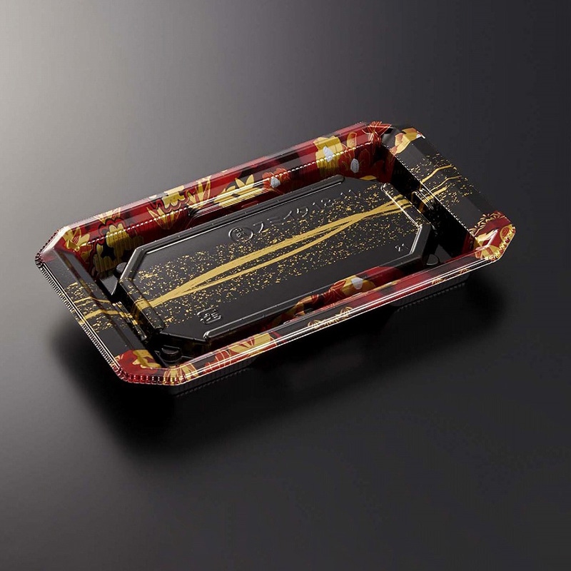 中央化学 寿司容器 HS澄板 本体 18-11 一陣R-BK 50枚/袋(ご注文単位20袋)【直送品】