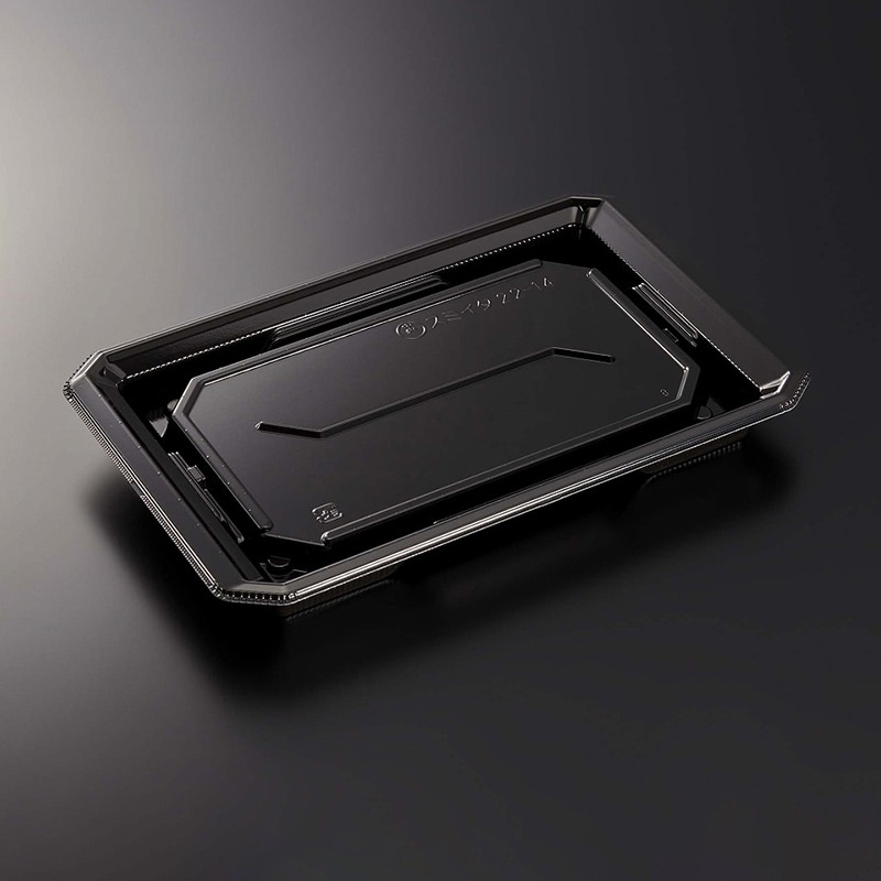 中央化学 寿司容器 HS澄板 本体 22-14 BK 50枚/袋(ご注文単位12袋)【直送品】
