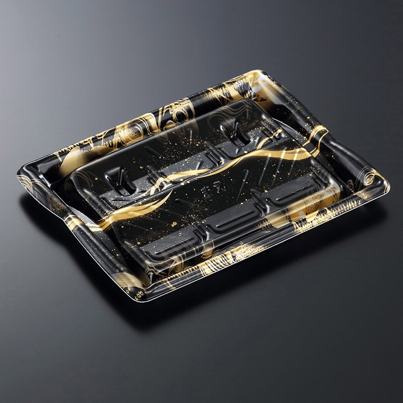 中央化学 刺身容器 雲海 本体 24-18 クレアBK 50枚/袋(ご注文単位12袋)【直送品】