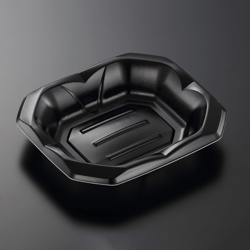 中央化学 精肉トレー 波音桶 20-17F 黒 50枚/袋(ご注文単位12袋)【直送品】