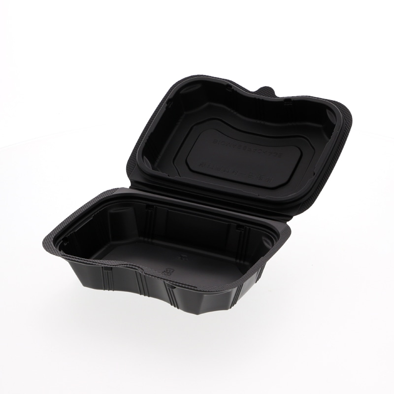 リスパック 弁当容器 バイオデリカ シェルBOX 40 黒 25枚/袋