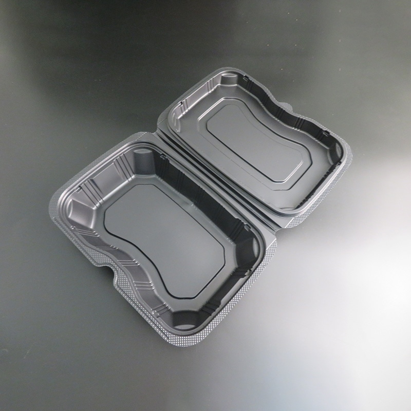 リスパック 弁当容器 バイオデリカ シェルBOX 60 黒 25枚/袋