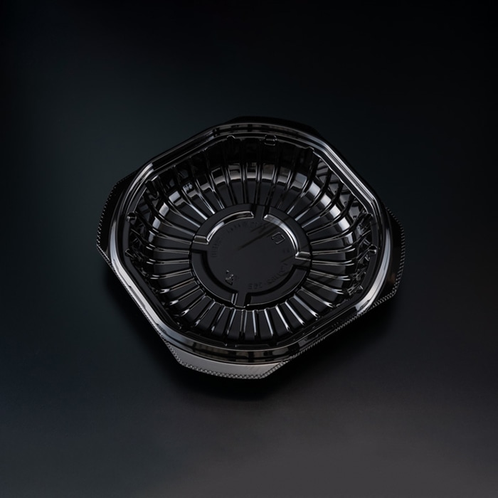 リスパック 冷やし麺容器　バイオピタリ　本体 182-36B　黒 PBAA412 100枚/袋（ご注文単位6袋）【直送品】