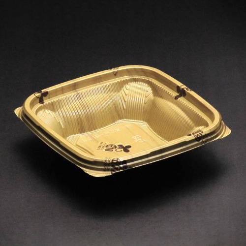 リスパック 丼容器 バイオのぞみ 本体 角160-40B K-ウォール金 50枚/袋(ご注文単位18袋)【直送品】
