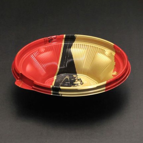 リスパック 丼容器 バイオのぞみ 本体 丸160-43B K-あじわい赤 50枚/袋(ご注文単位16袋)【直送品】