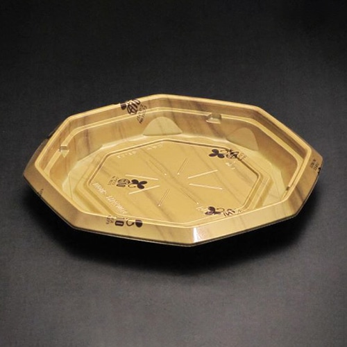 リスパック 丼容器 バイオのぞみ 本体 八角210B K-ウォール金 50枚/袋(ご注文単位8袋)【直送品】