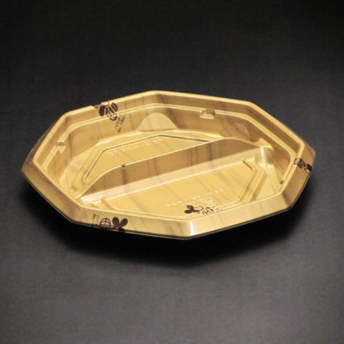 リスパック 丼容器 バイオのぞみ 本体 八角210B 2S K-ウォール金 50枚/袋(ご注文単位8袋)【直送品】