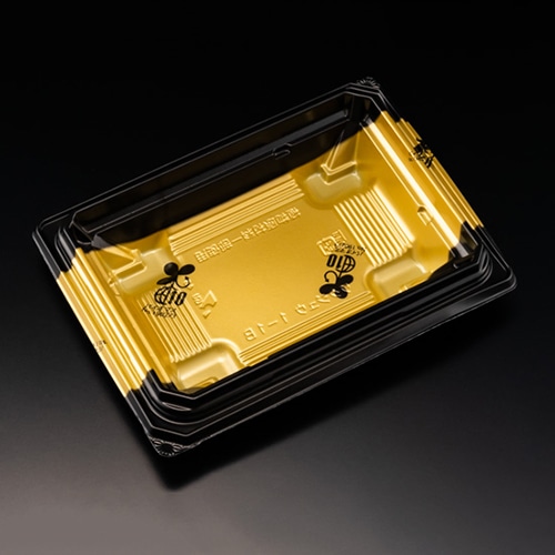 リスパック お重容器 バイオデリカ 枠重 本体 1-1B K-かづき金J10 50枚/袋(ご注文単位24袋)【直送品】