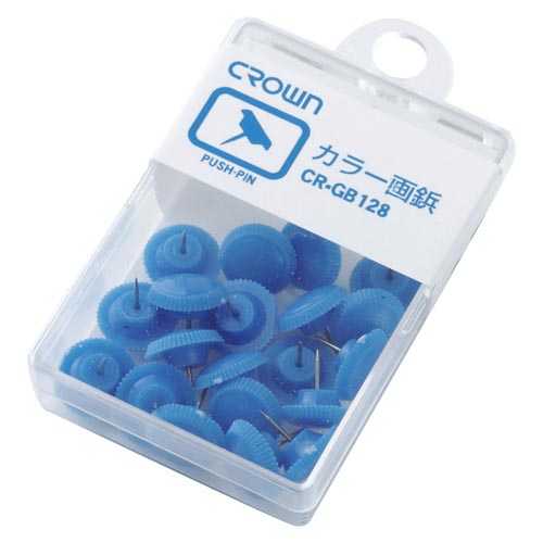 CR-GB128-BL カラー画鋲 20本 青 1個 (ご注文単位1個)【直送品】