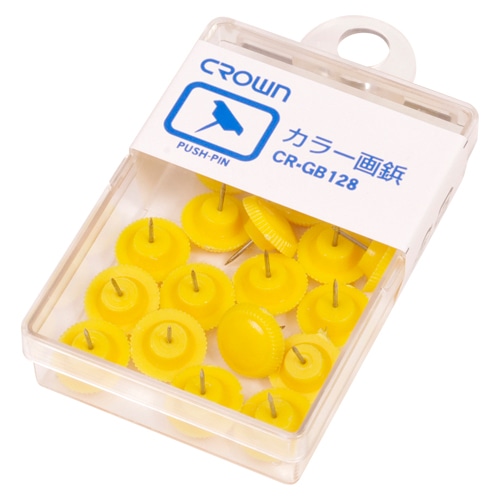 CR-GB128-Y カラー画鋲 20本 黄 1個 (ご注文単位1個)【直送品】