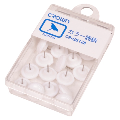 CR-GB128-W カラー画鋲 20本 白 1個 (ご注文単位1個)【直送品】