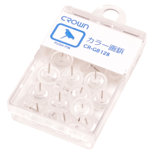 CR-GB128-T カラー画鋲 20本 透明 1個 (ご注文単位1個)【直送品】