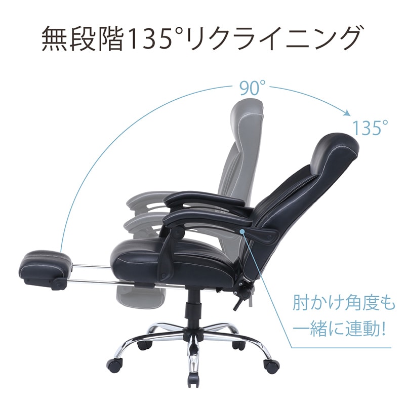 不二貿易 リクライニングチェア ゼクス ブラック 1台(ご注文単位1台)【直送品】