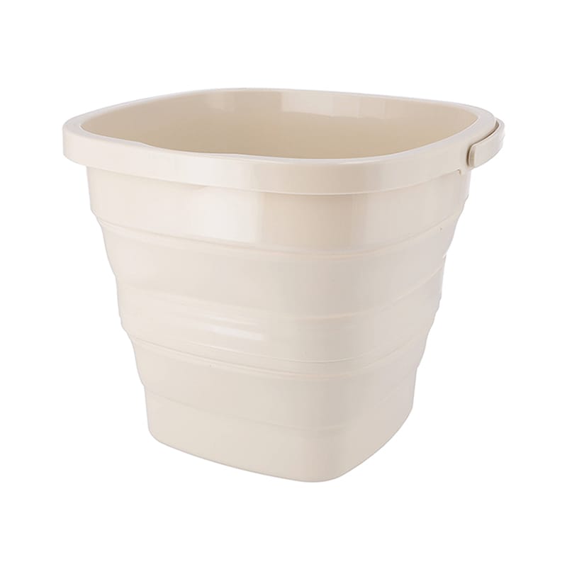 不二貿易 折りたたみバケツ 10L アイボリー 60684 1個(ご注文単位6個)【直送品】