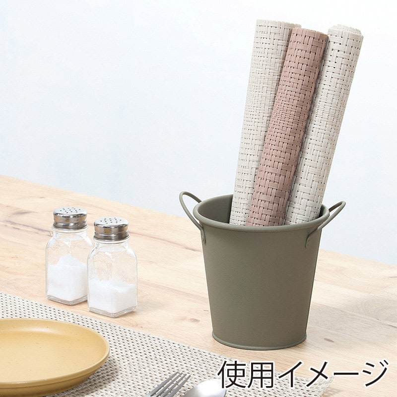 不二貿易 スチールラウンドバケツ M カーキ 61435 1個（ご注文単位5個）【直送品】