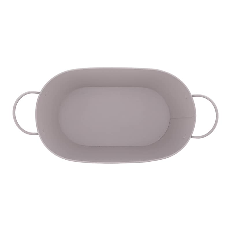 不二貿易 スチールオーバルバケツ M アイボリー 61440 1個(ご注文単位5個)【直送品】