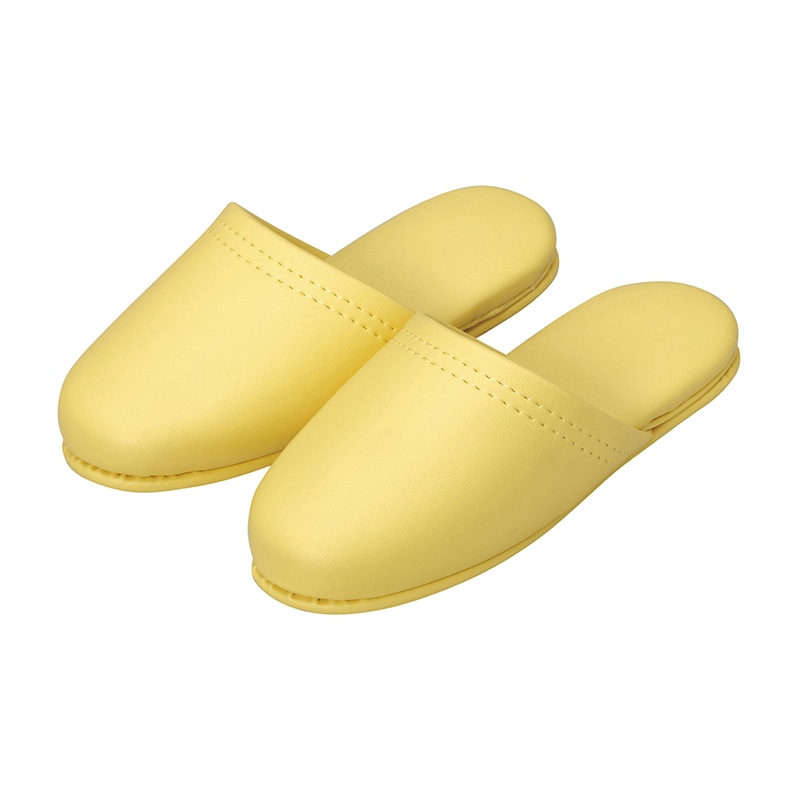 レザー調スリッパ 子供用 10800042 イエロー 1足(ご注文単位1足)【直送品】