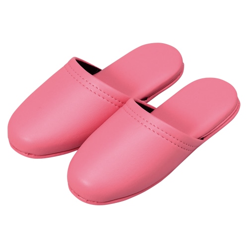 10800041 レザー調スリッパ(子供用)ピンク 1足 1足 (ご注文単位1足)【直送品】