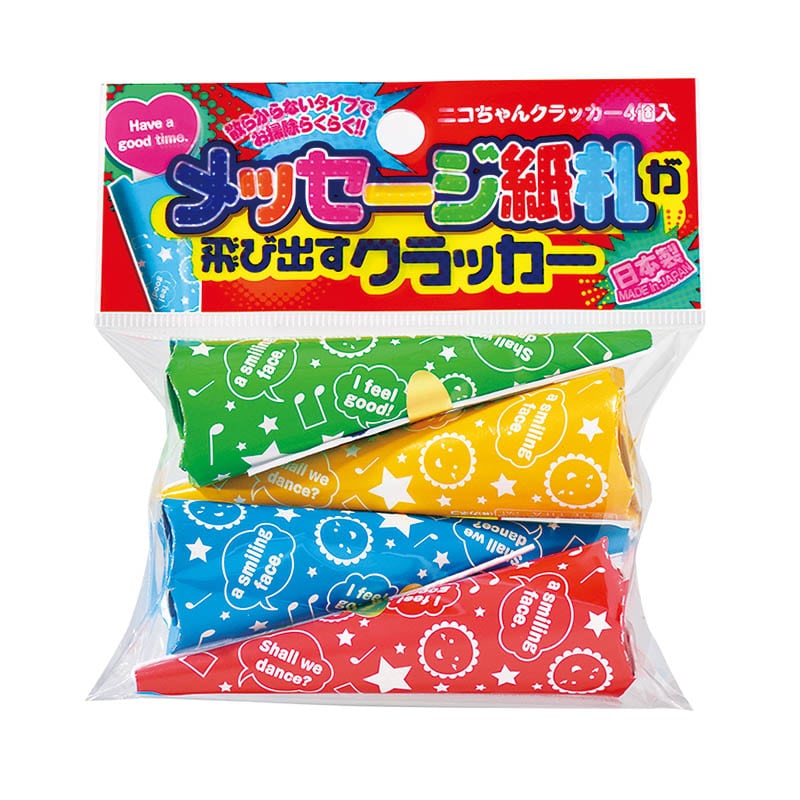 カネコ クラッカー ニコちゃんクラッカー NC-4 4個/袋(ご注文単位180袋)【直送品】
