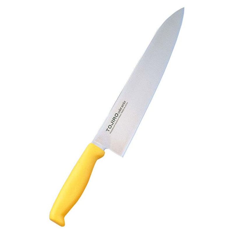 藤寅工業トウジロウカラー庖丁牛刀27cmF-148Y黄 1個(ご注文単位1個)【直送品】