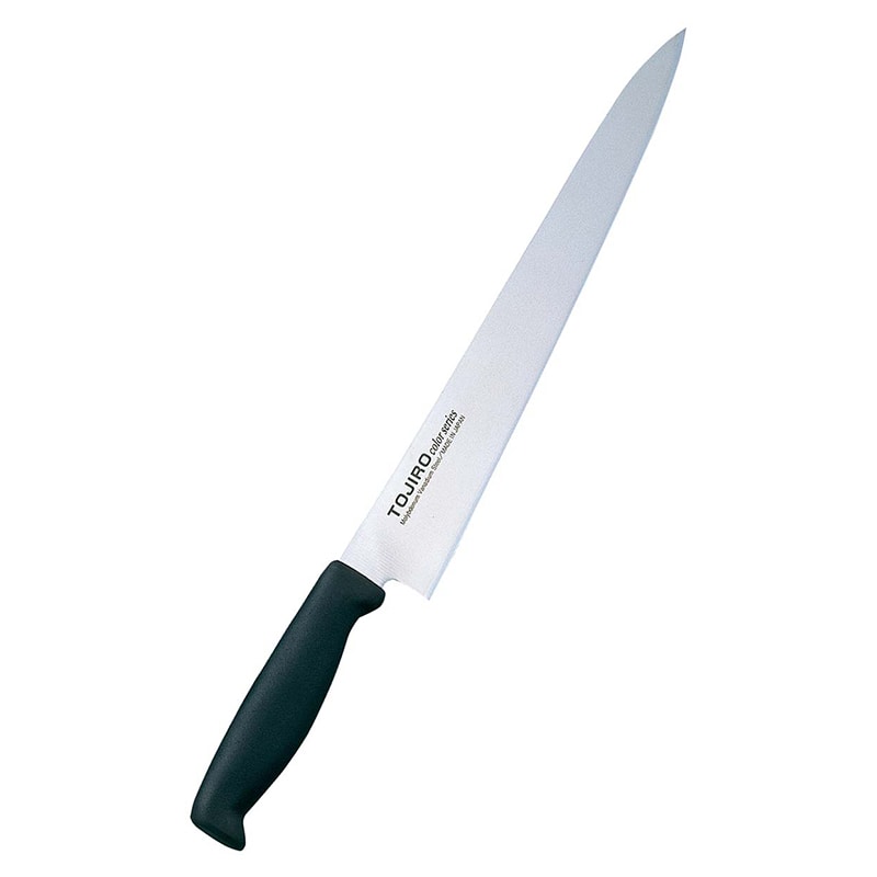 藤寅工業トウジロウカラー庖丁筋引き24cmF-253BK黒 1個(ご注文単位1個)【直送品】
