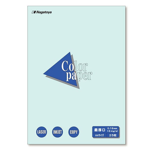 ナ-3510 カラーペーパーA4最厚口25P 水 1冊 (ご注文単位1冊)【直送品】
